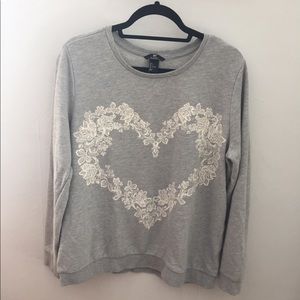H&M Heart Long Sleeve Crewneck